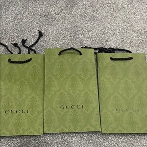 Gucci (3)  Olive Green Patterned Bags 100% Authentic